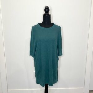 Open Edit Turquoise Short Sleeve Knit Top